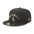 Athletics MLB 59FIFTY Day Black Split Panel 59FIFTY Fitted Cap-Benirox