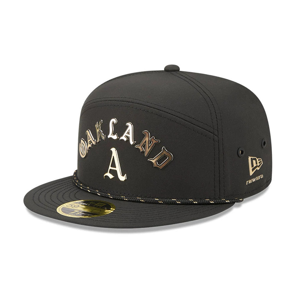 Athletics MLB 59FIFTY Day Black Split Panel 59FIFTY Fitted Cap-Benirox