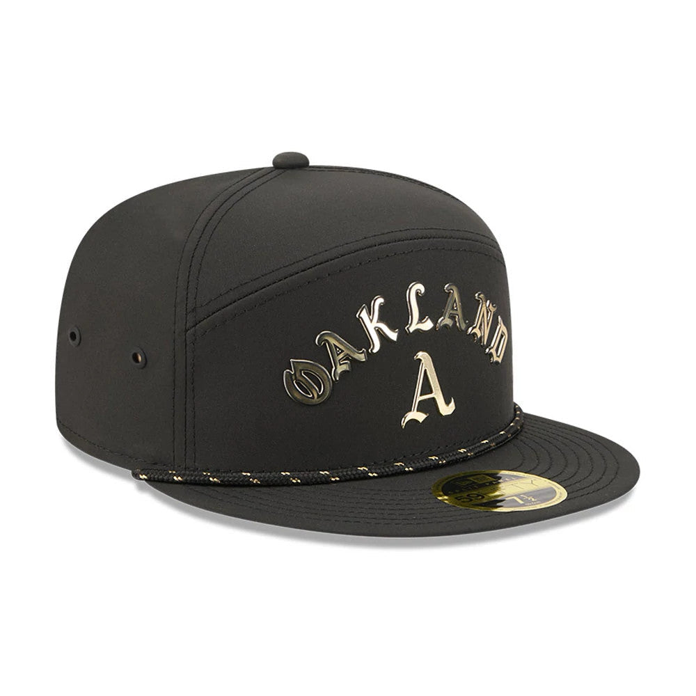 Athletics MLB 59FIFTY Day Black Split Panel 59FIFTY Fitted Cap-Benirox
