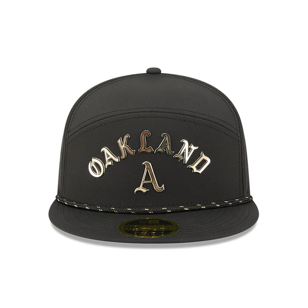 Athletics MLB 59FIFTY Day Black Split Panel 59FIFTY Fitted Cap-Benirox