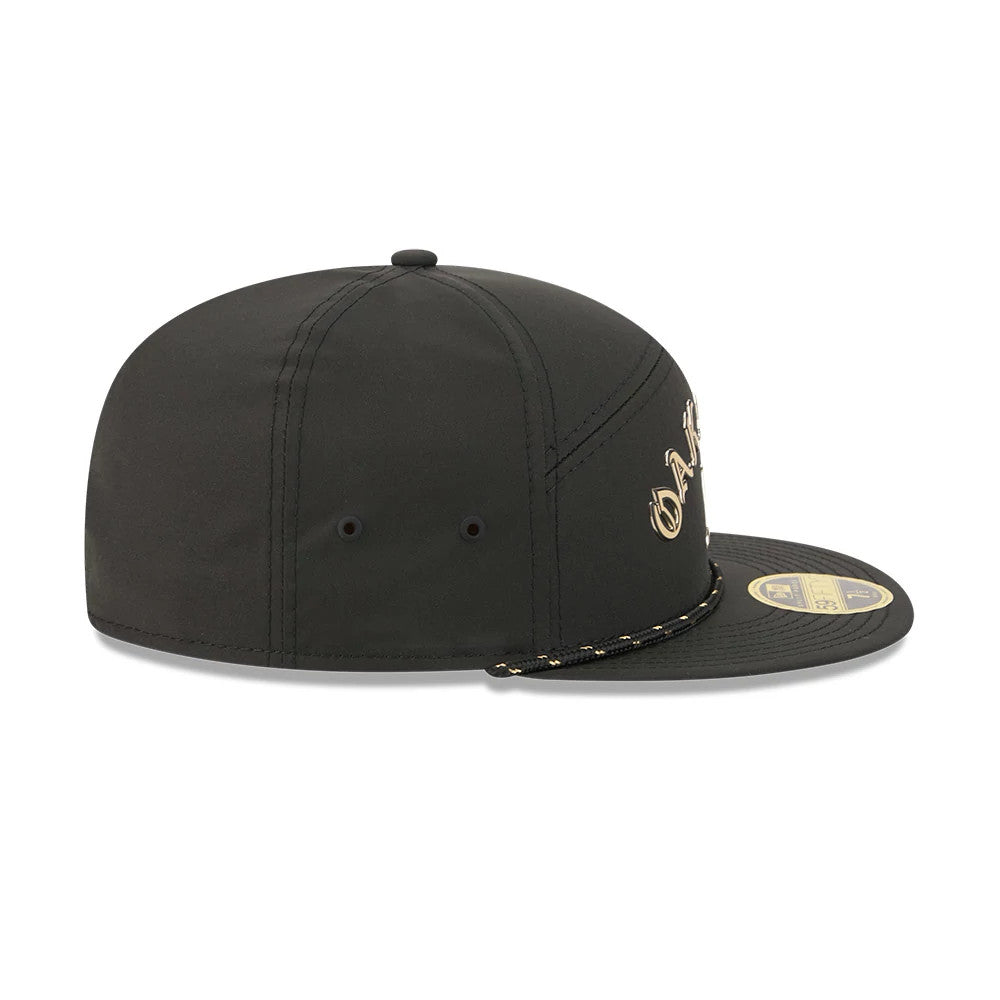 Athletics MLB 59FIFTY Day Black Split Panel 59FIFTY Fitted Cap-Benirox