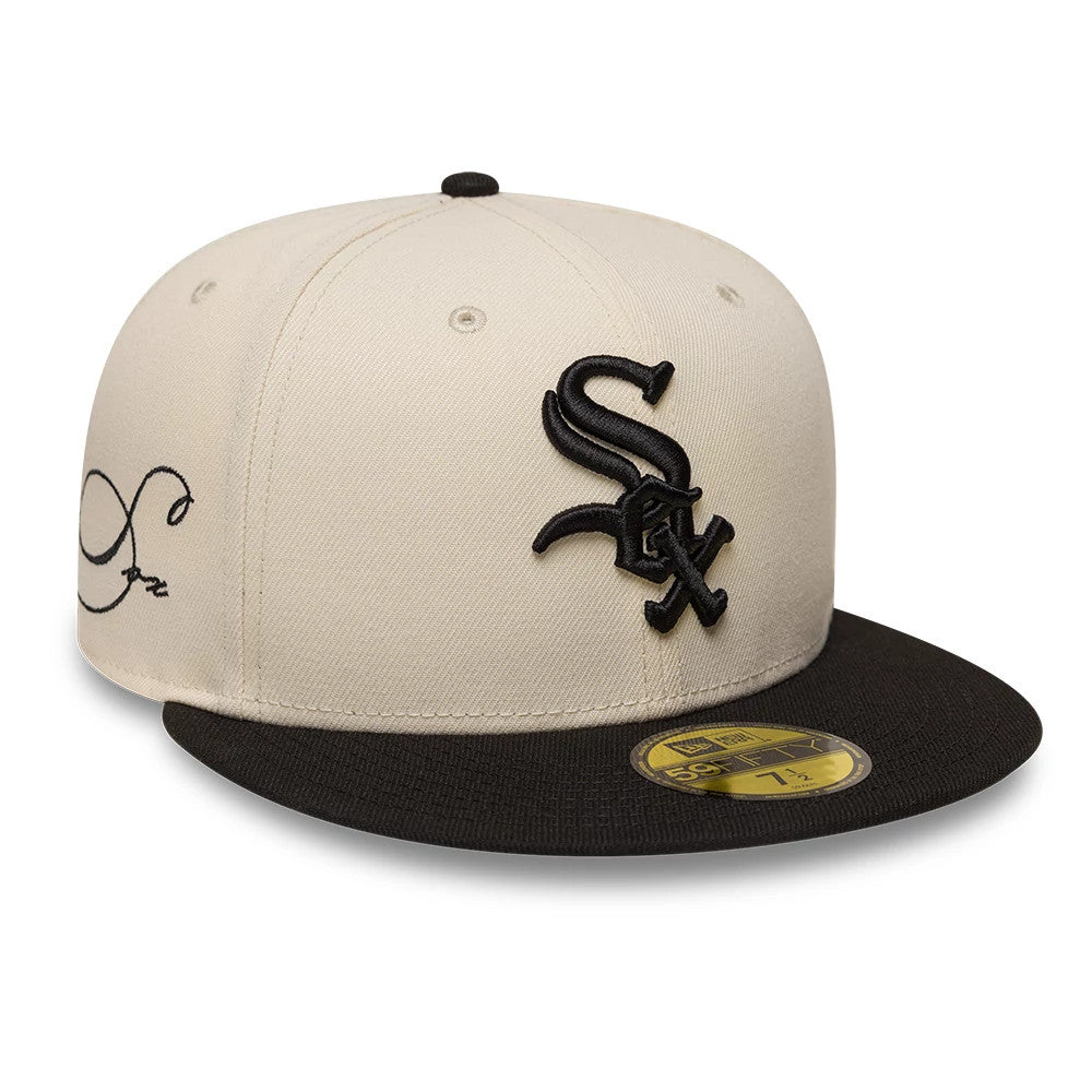 Chicago White Sox MLB Side Script Cream & Black 59FIFTY Fitted Cap-Benirox