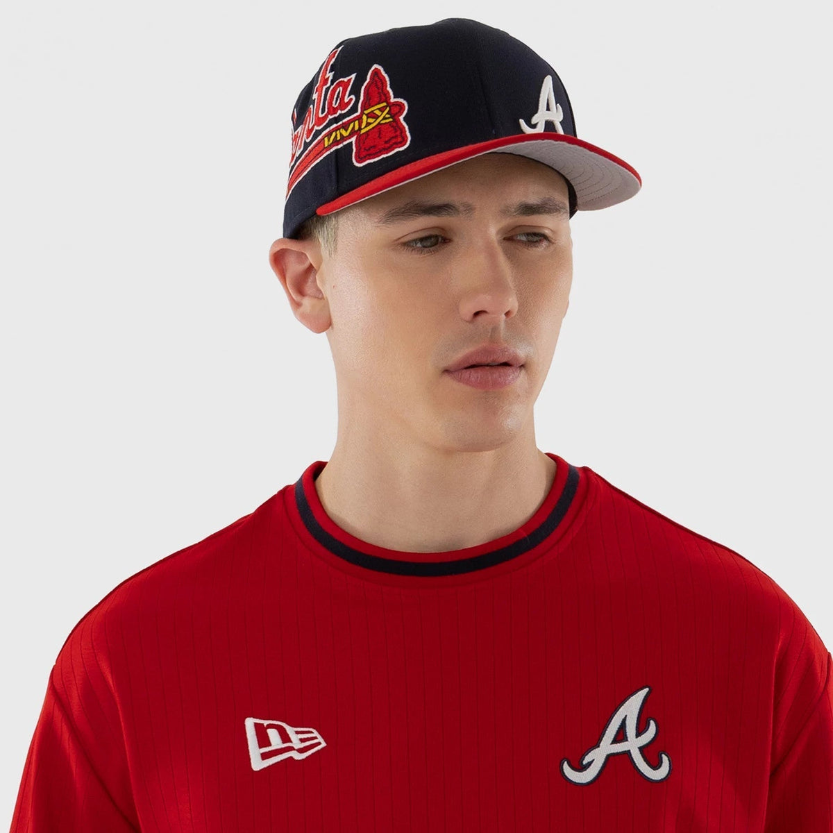 Atlanta Braves MLB Red Oversized T-Shirt-Benirox