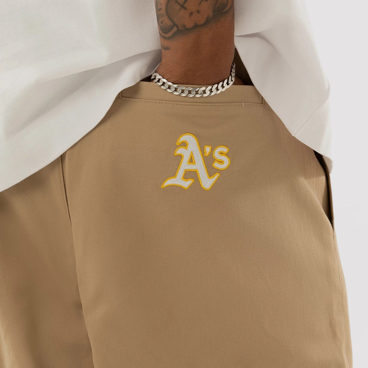 Athletics MLB Beige Woven Chinos-Benirox