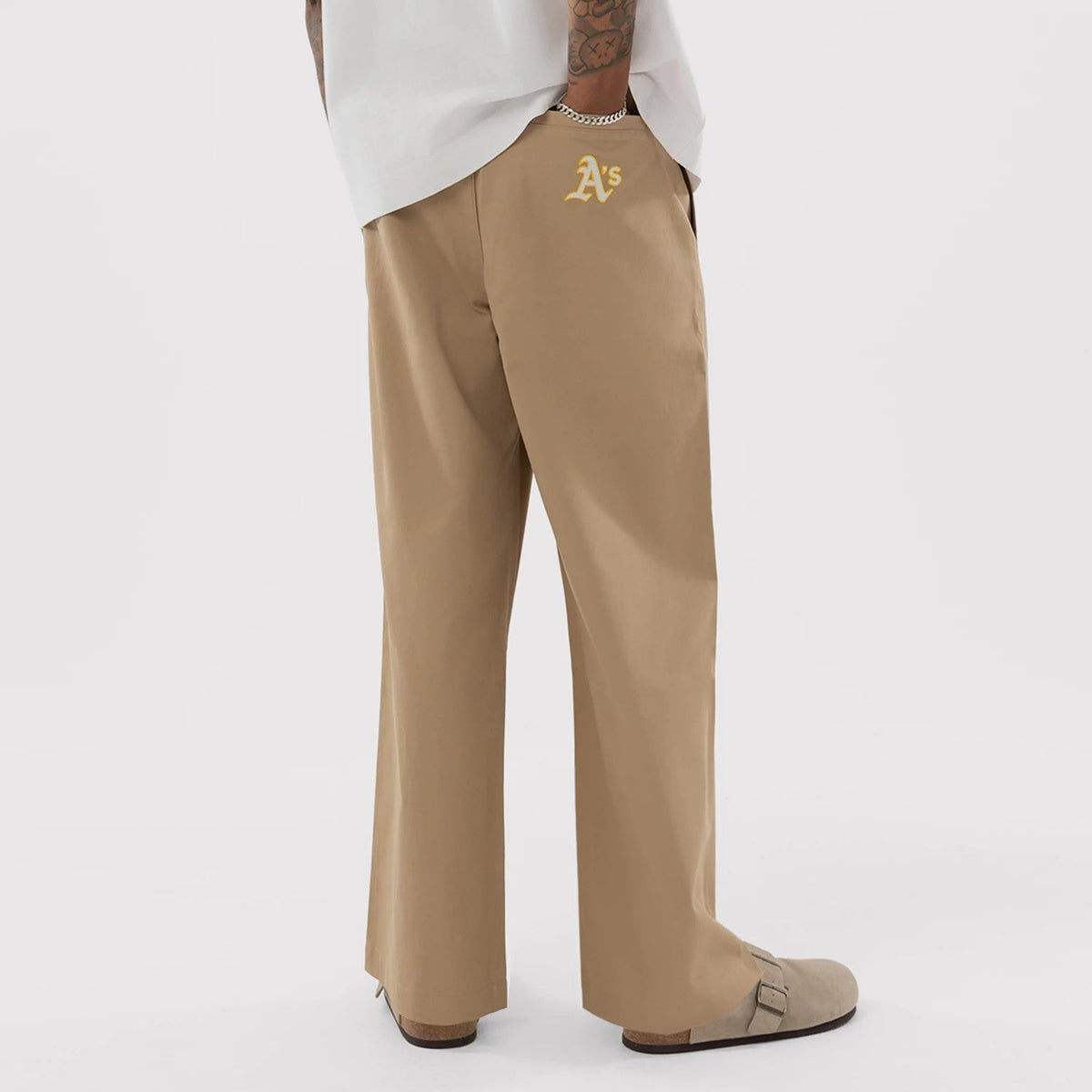 Athletics MLB Beige Woven Chinos-Benirox