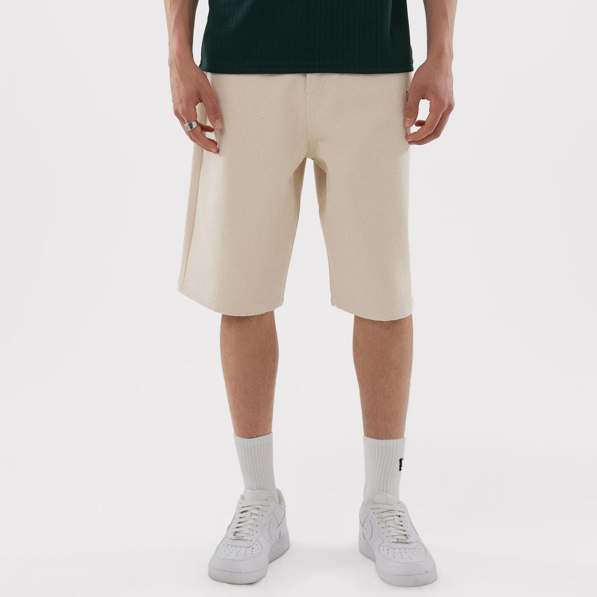 Athletics MLB Jort Cream Oversized Shorts-Benirox