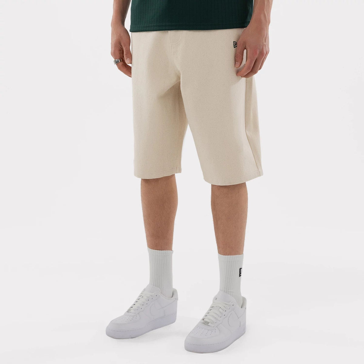 Athletics MLB Jort Cream Oversized Shorts-Benirox