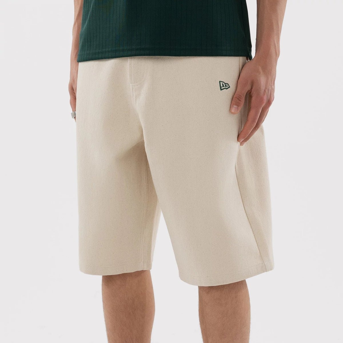Athletics MLB Jort Cream Oversized Shorts-Benirox
