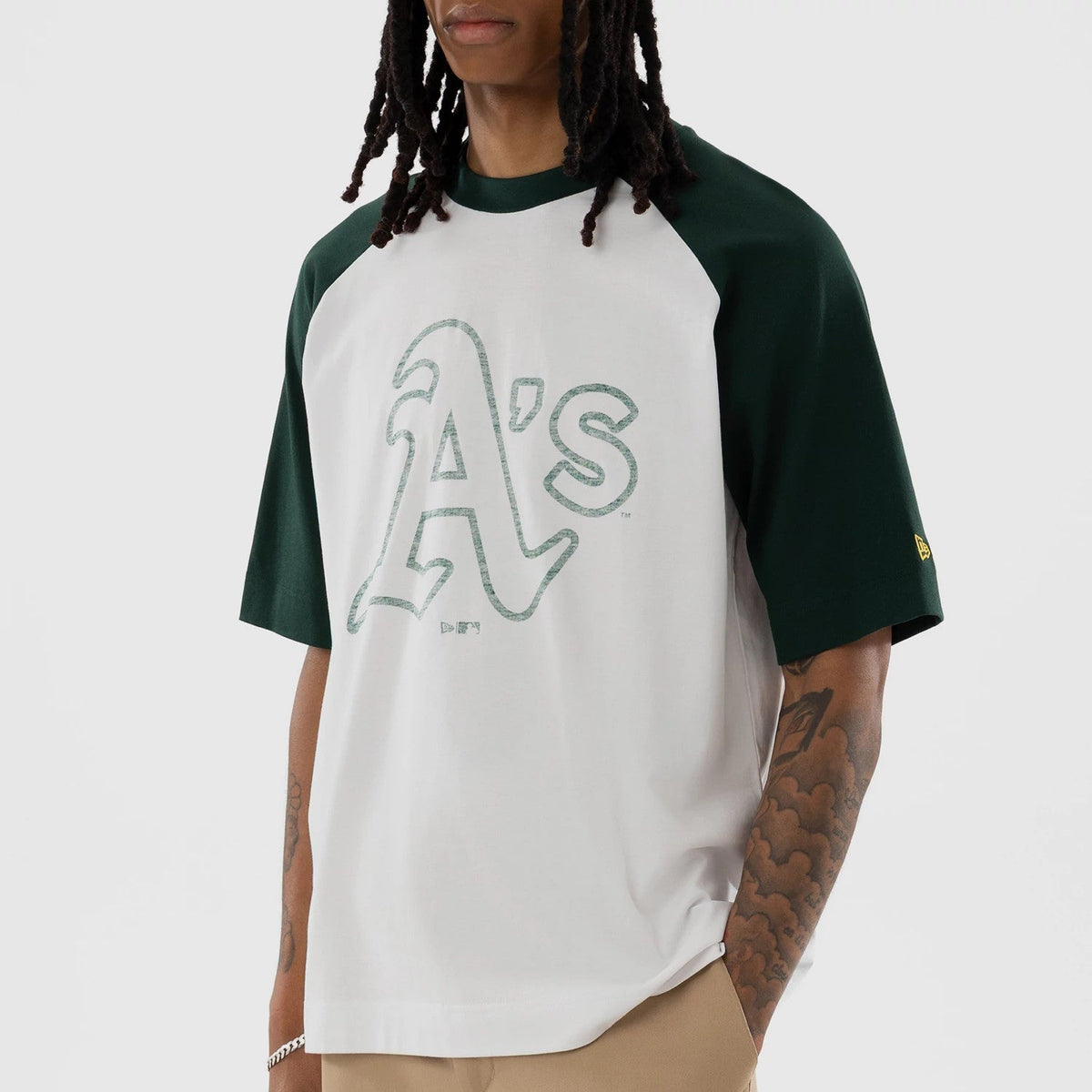 Athletics MLB White Boxy T-Shirt-Benirox