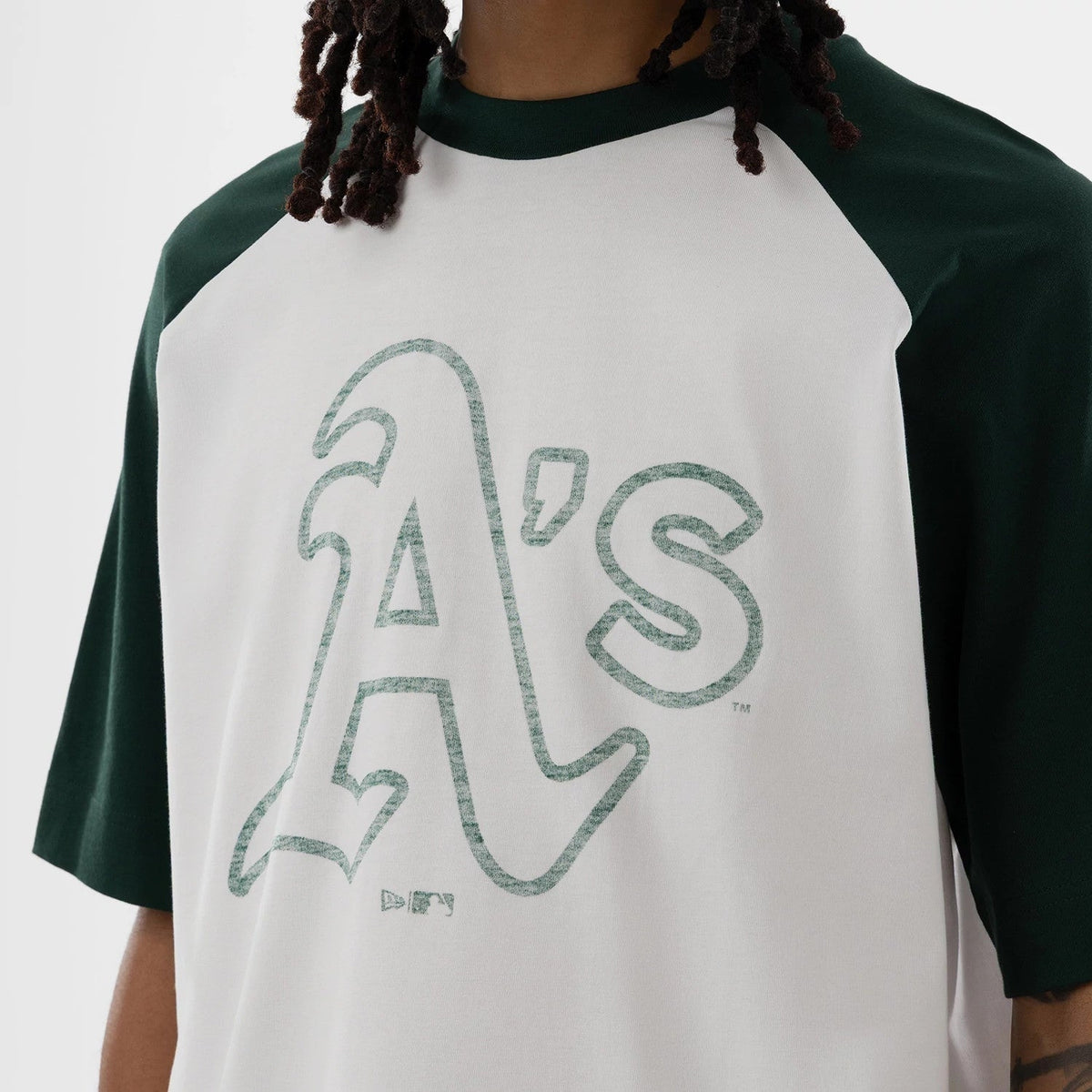 Athletics MLB White Boxy T-Shirt-Benirox