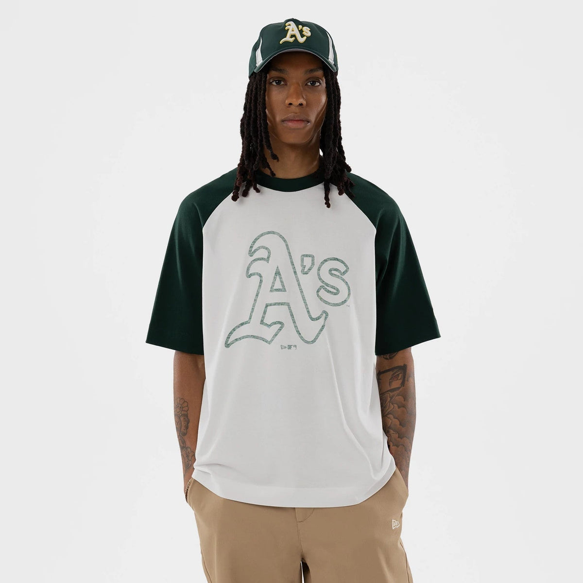 Athletics MLB White Boxy T-Shirt-Benirox