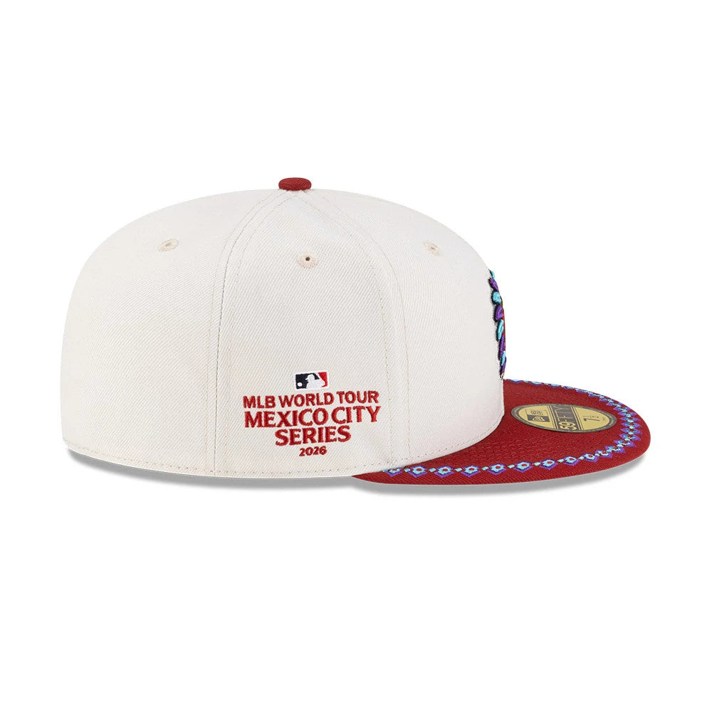 Arizona Diamondbacks MLB Mexico City Series 2026 White 59FIFTY Fitted Cap-Benirox