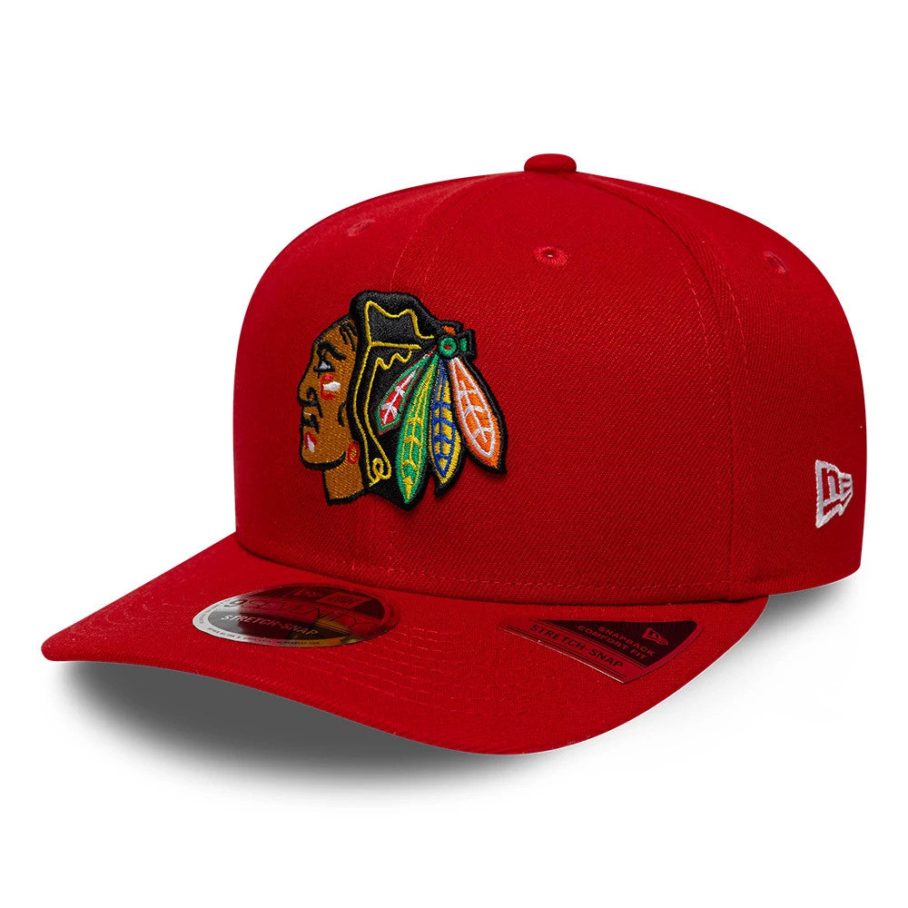 Chicago Blackhawks NHL Team Red 9SEVENTY Stretch Snap Adjustable Cap-Benirox