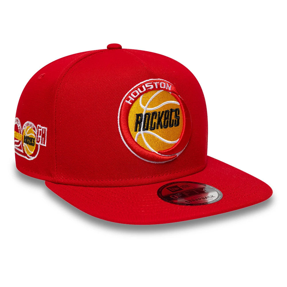 Houston Rockets NBA Hardwood Classic Red 9FIFTY A-Frame Snapback Adjustable Cap-Benirox