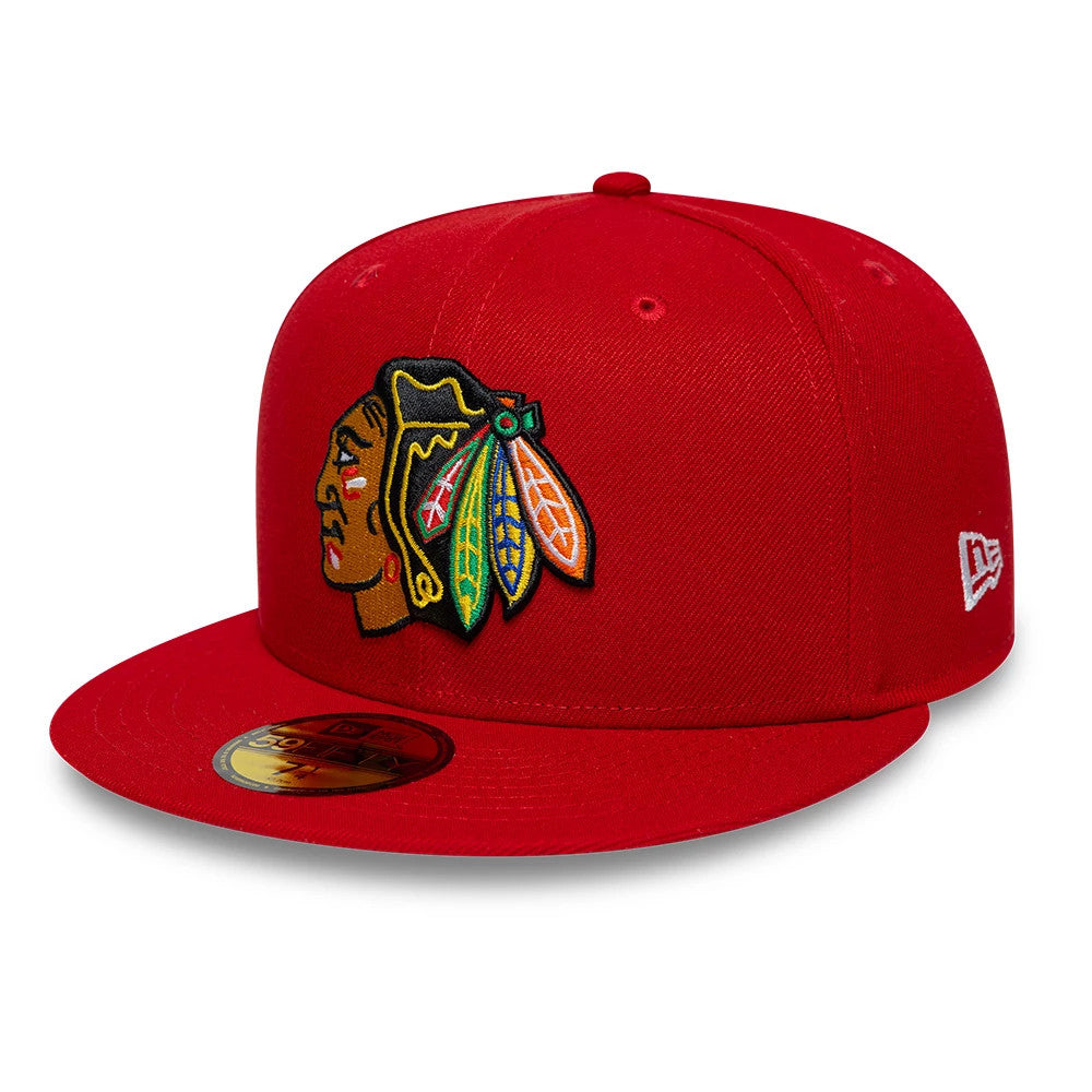 Chicago Blackhawks NHL Basic Red 59FIFTY Fitted Cap-Benirox