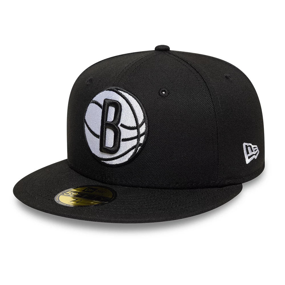 Brooklyn Nets NBA Basic Black 59FIFTY Fitted Cap-Benirox