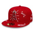 LA Angels MLB Scribble Red 59FIFTY Fitted Cap-Benirox