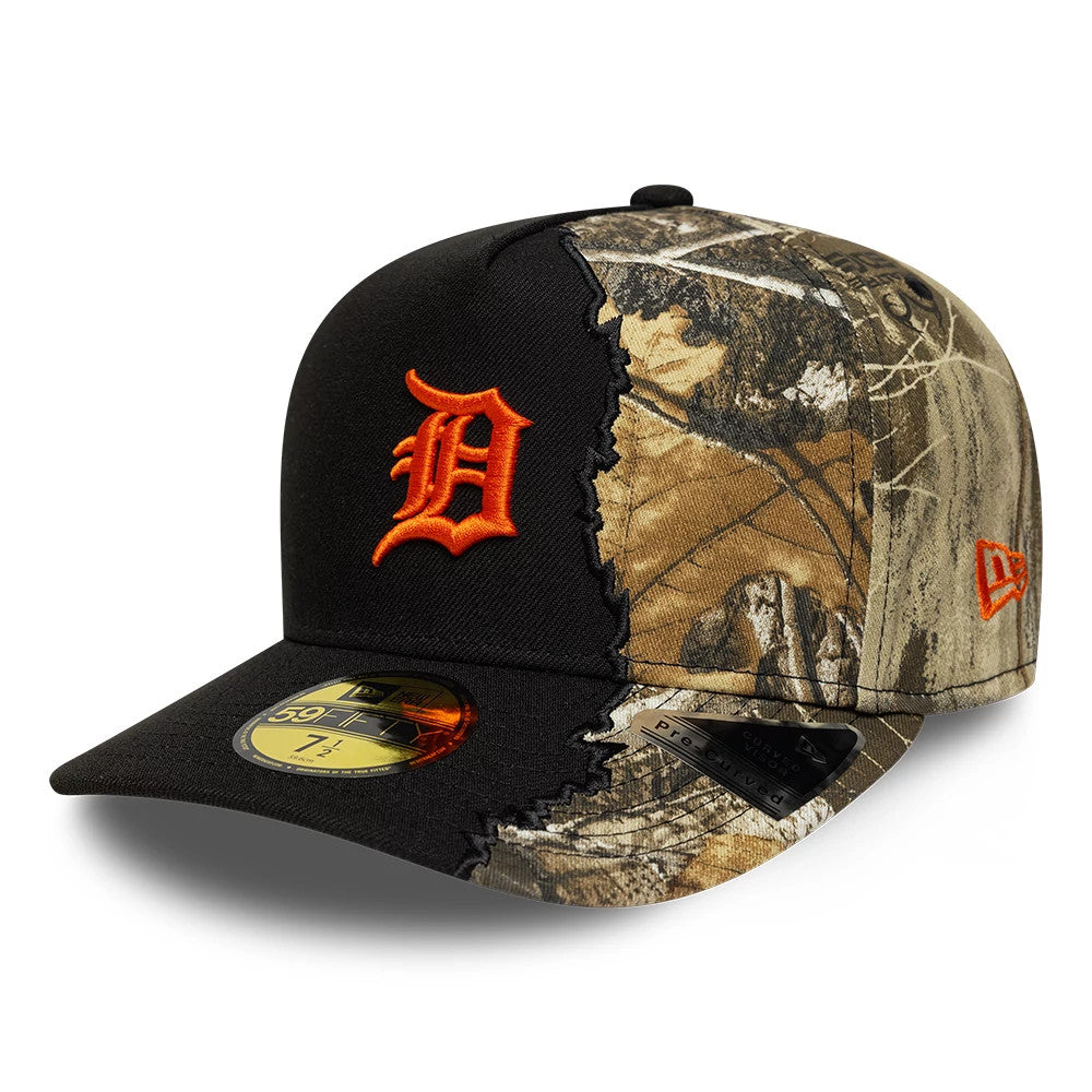 Detroit Tigers MLB Split Realtree Black 59FIFTY A-Frame Fitted Cap-Benirox