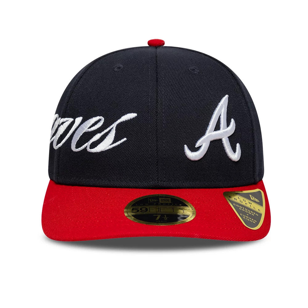 Atlanta Braves MLB Side Script Navy Low Profile 59FIFTY Fitted Cap-Benirox