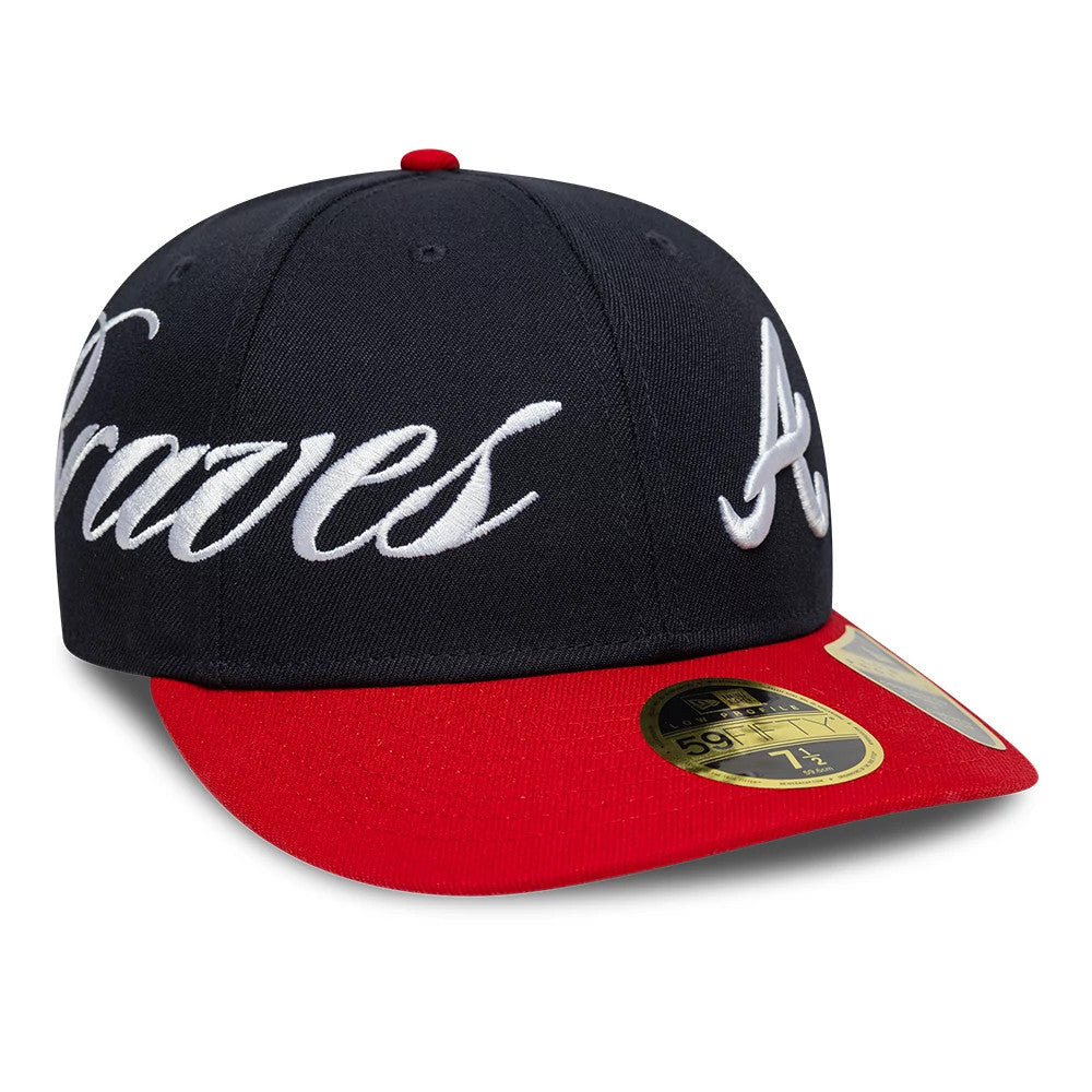 Atlanta Braves MLB Side Script Navy Low Profile 59FIFTY Fitted Cap-Benirox
