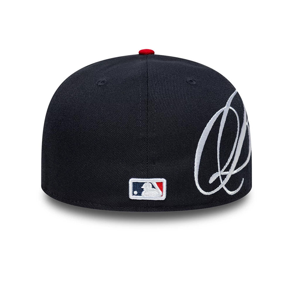 Atlanta Braves MLB Side Script Navy Low Profile 59FIFTY Fitted Cap-Benirox