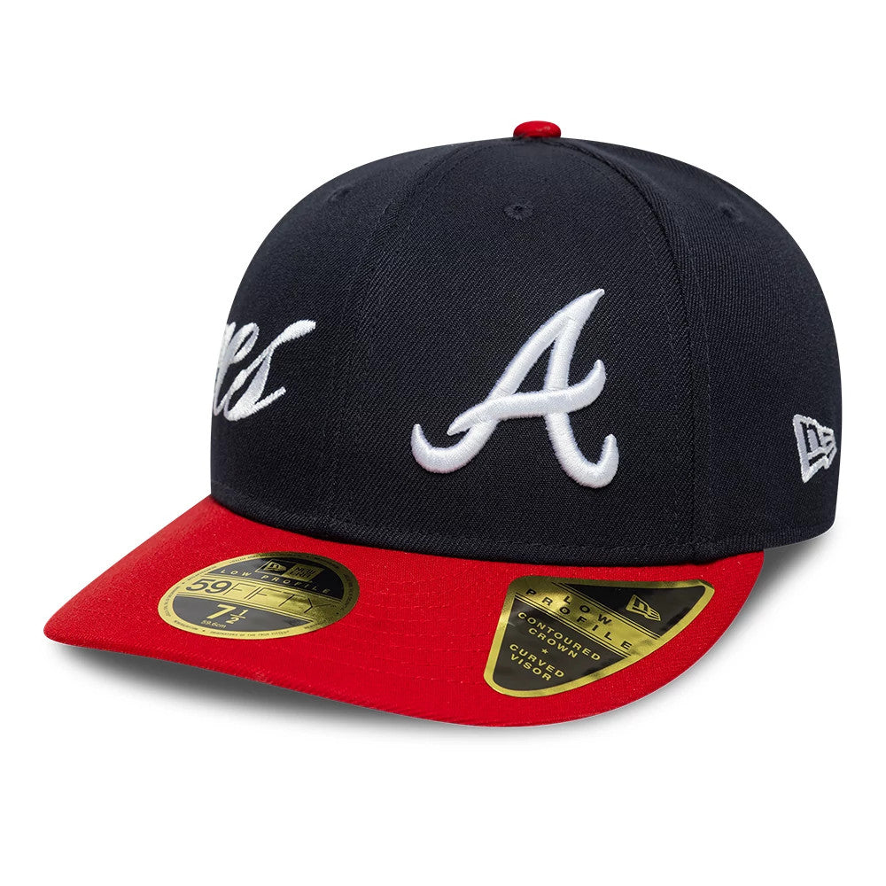 Atlanta Braves MLB Side Script Navy Low Profile 59FIFTY Fitted Cap-Benirox