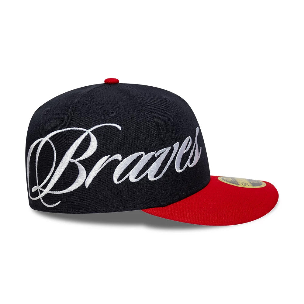 Atlanta Braves MLB Side Script Navy Low Profile 59FIFTY Fitted Cap-Benirox