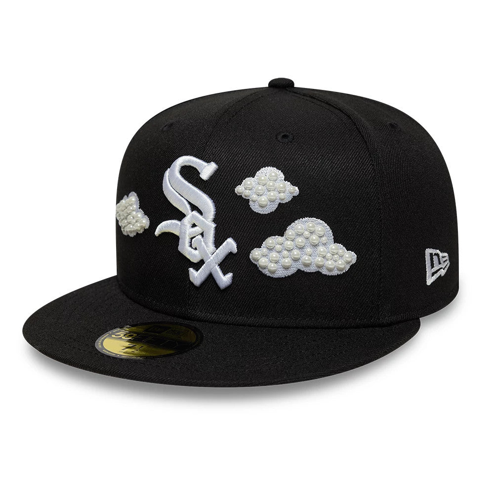 Chicago White Sox MLB Faux Pearl Cloud Black 59FIFTY Fitted Cap-Benirox
