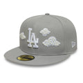 LA Dodgers MLB Faux Pearl Cloud Grey 59FIFTY Fitted Cap-Benirox