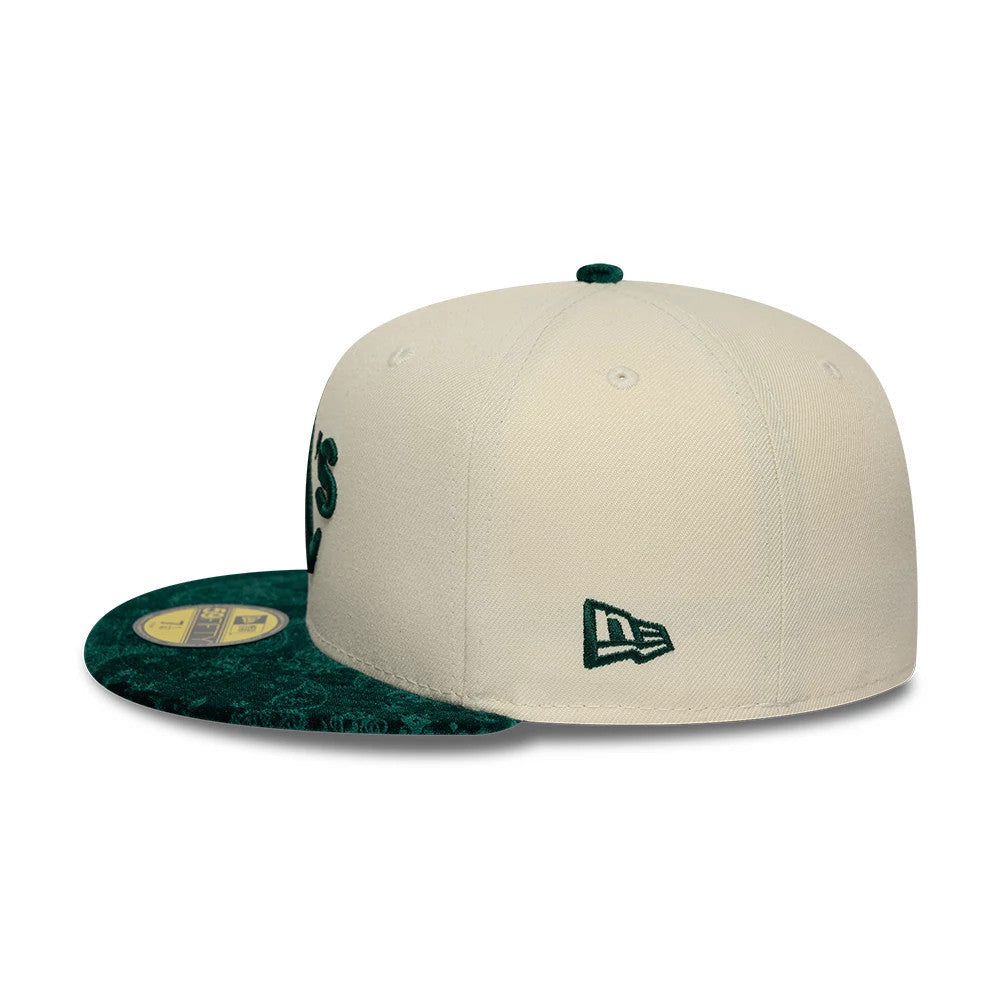 Athletics MLB Paisley Visor Cream 59FIFTY Fitted Cap-Benirox