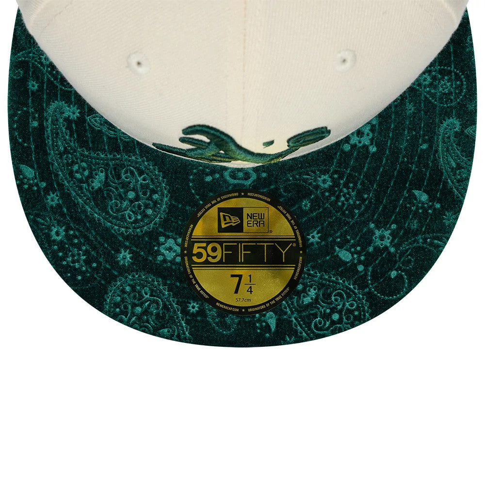 Athletics MLB Paisley Visor Cream 59FIFTY Fitted Cap-Benirox