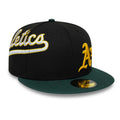 Athletics MLB Multi Logo Satin Lined Black 59FIFTY Fitted Cap-Benirox