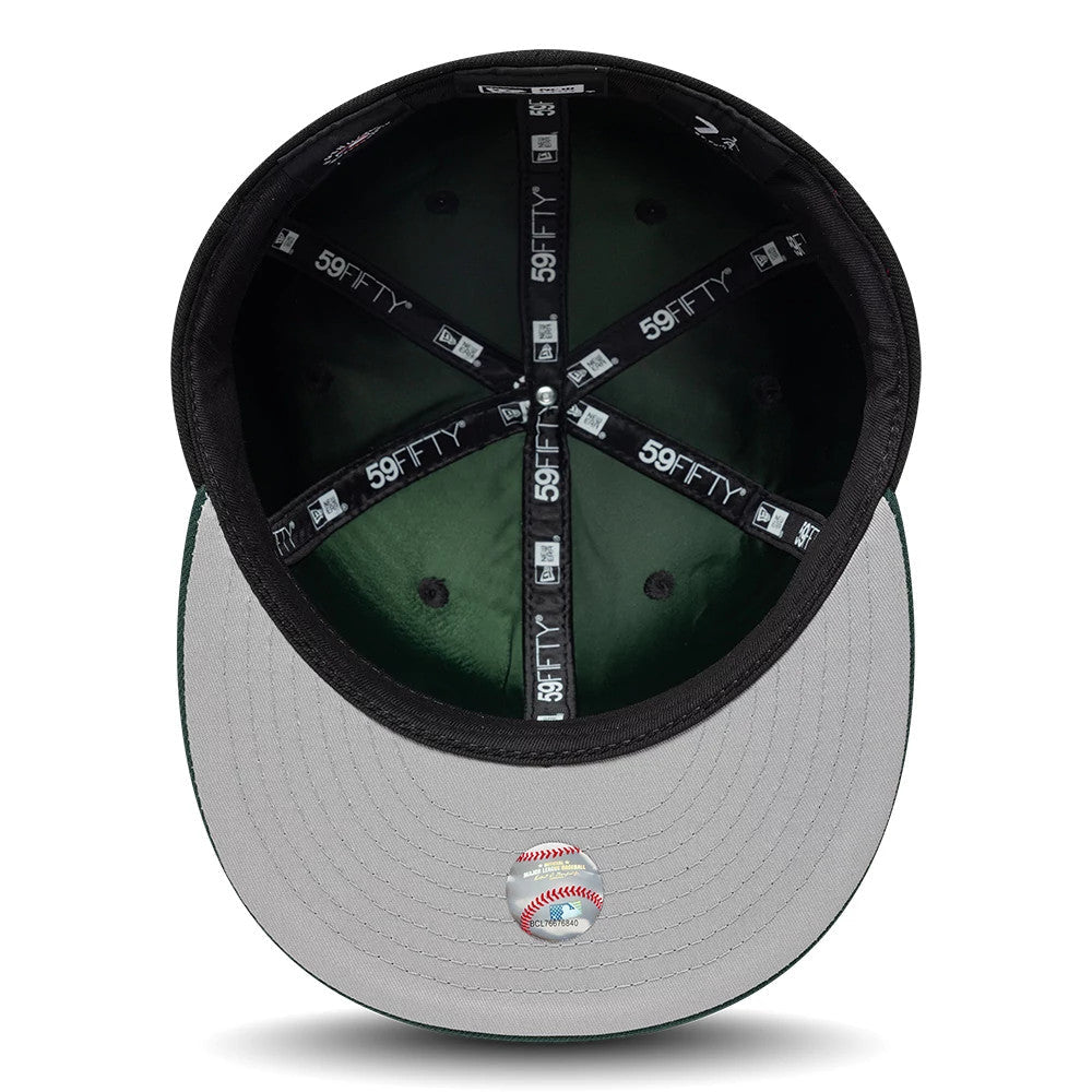 Athletics MLB Multi Logo Satin Lined Black 59FIFTY Fitted Cap-Benirox