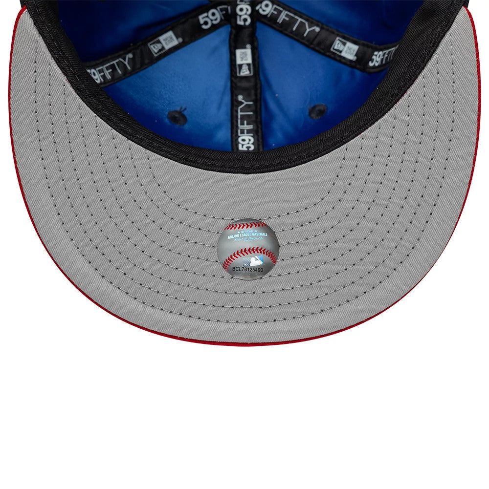 Atlanta Braves MLB Multi Logo Satin Lined Navy 59FIFTY Fitted Cap-Benirox