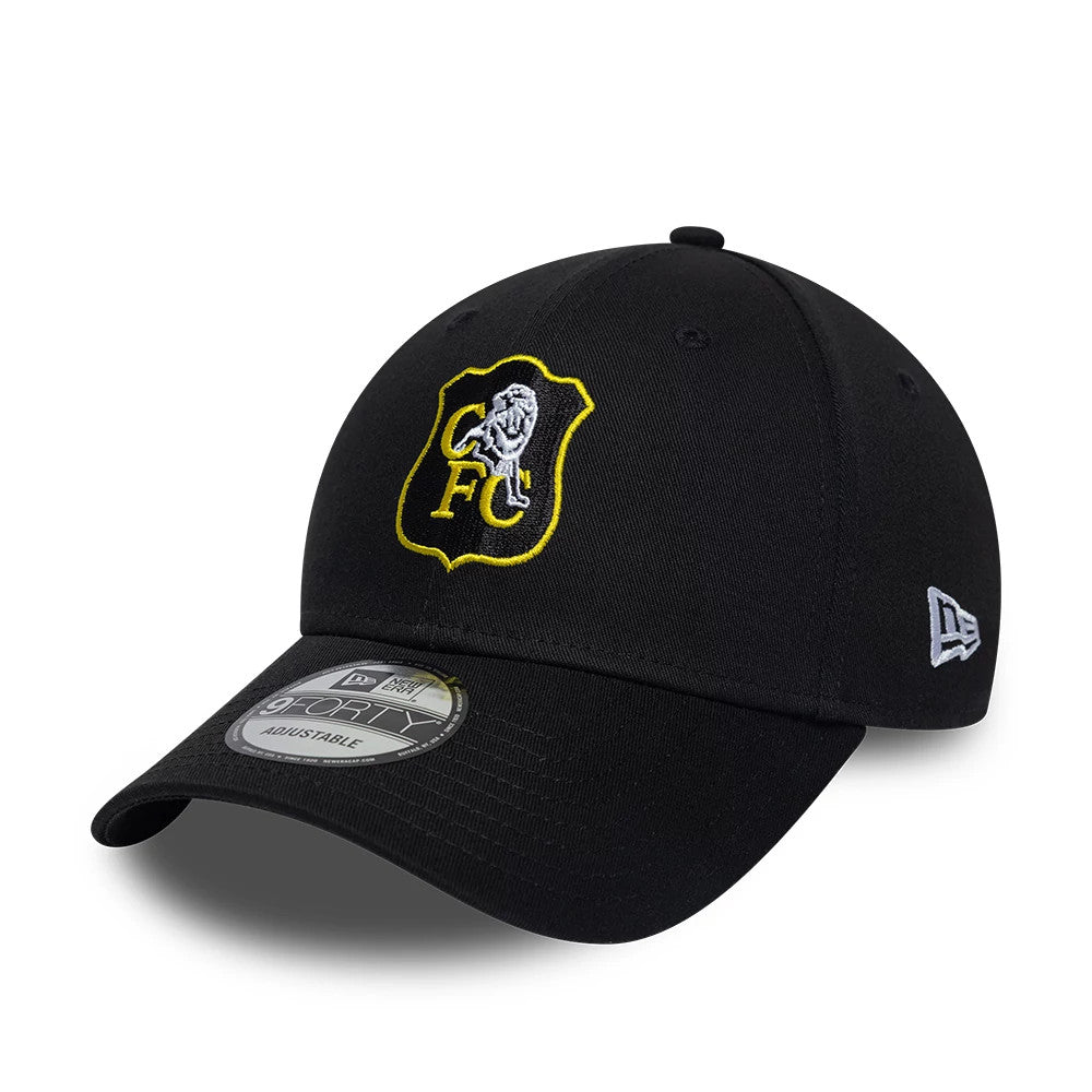 Chelsea FC Lion Crest Retro Goal Keeper Black 9FORTY Adjustable Cap-Benirox