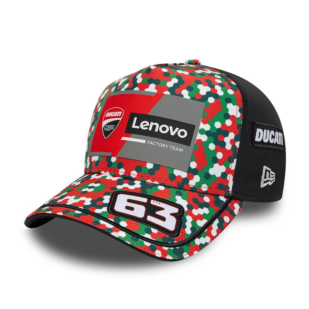 Ducati Motor Replica Francesco Bagnaia Mugello Race Special Multicolor 9FORTY E-Frame Adjustable Cap-Benirox