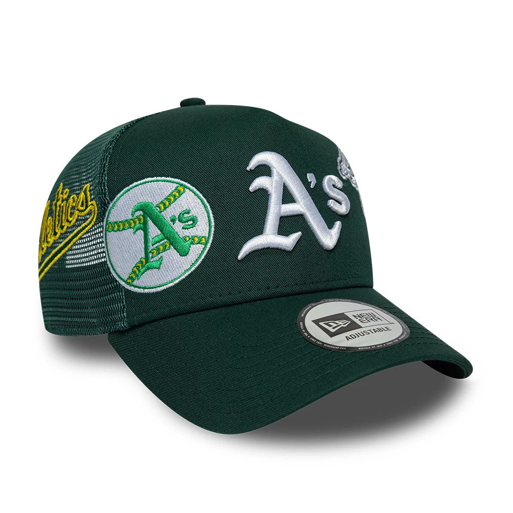 Athletics MLB Patch Dark Green 9FORTY A-Frame Trucker Adjustable Cap-Benirox