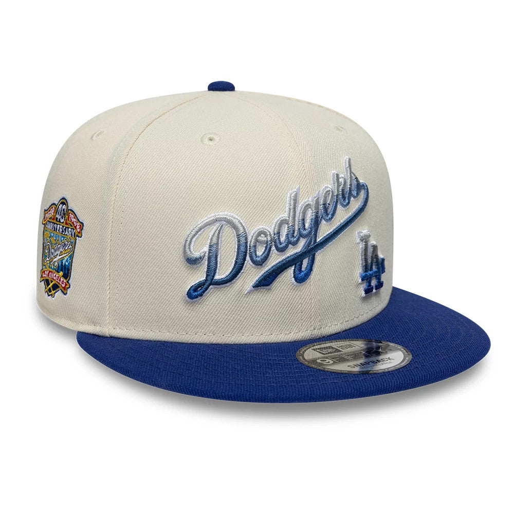 Dodgers MLB Ombre Script Beige & Blue 9FIFTY Snapback Adjustable Cap-Benirox