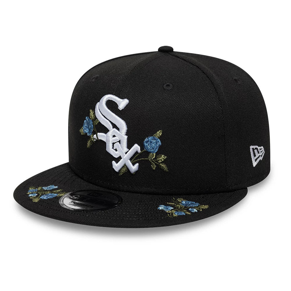 Chicago White Sox MLB Floral Black 9FIFTY Snapback Adjustable Cap-Benirox