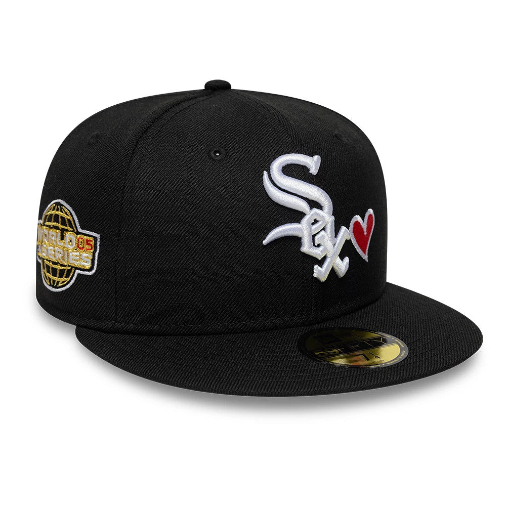 Chicago White Sox MLB Heart Black 59FIFTY Fitted Cap-Benirox