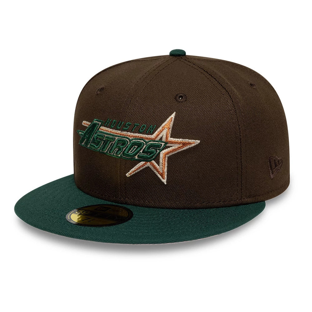 Astros MLB Cooperstown Dark Brown & Dark Green 59FIFTY Fitted Cap-Benirox