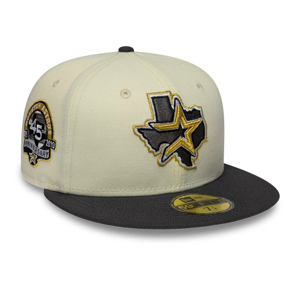 Houston Astros MLB Cooperstown White & Black 59FIFTY Fitted Cap-Benirox