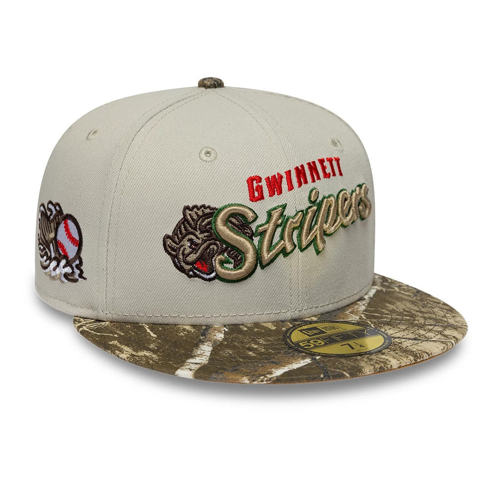 Gwinnett Stripers MiLB Hometown Sidepatch Beige 59FIFTY Fitted Cap-Benirox