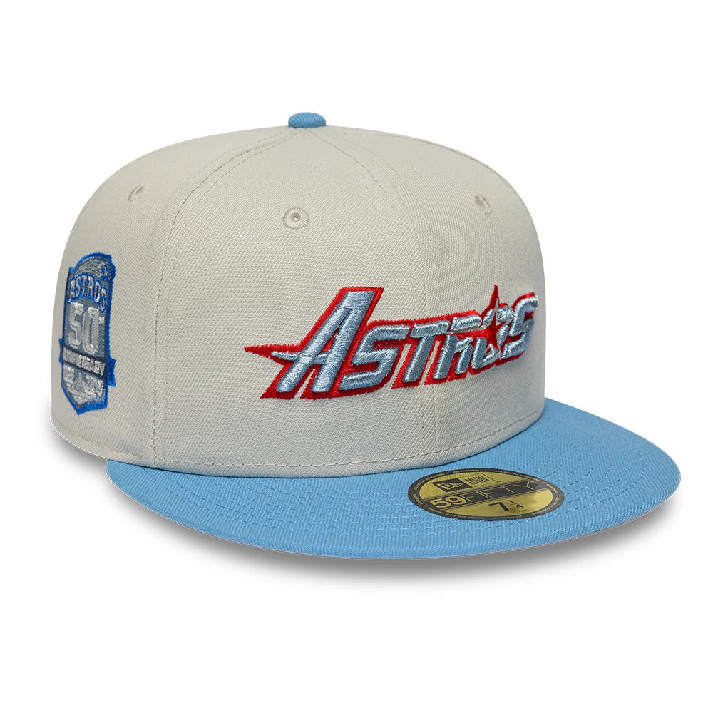 Houston Astros MLB Cooperstown Beige & Blue 59FIFTY Fitted Cap-Benirox