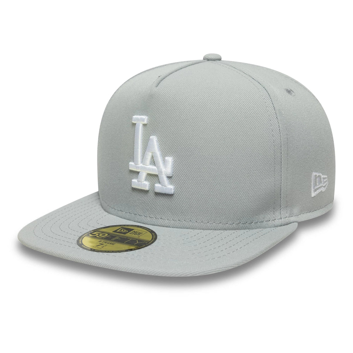 LA Dodgers MLB Flat Grey 59FIFTY A-Frame Fitted Cap-Benirox