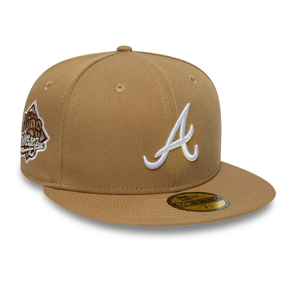 Atlanta Braves MLB Sidepatch Beige 59FIFTY Fitted Cap-Benirox