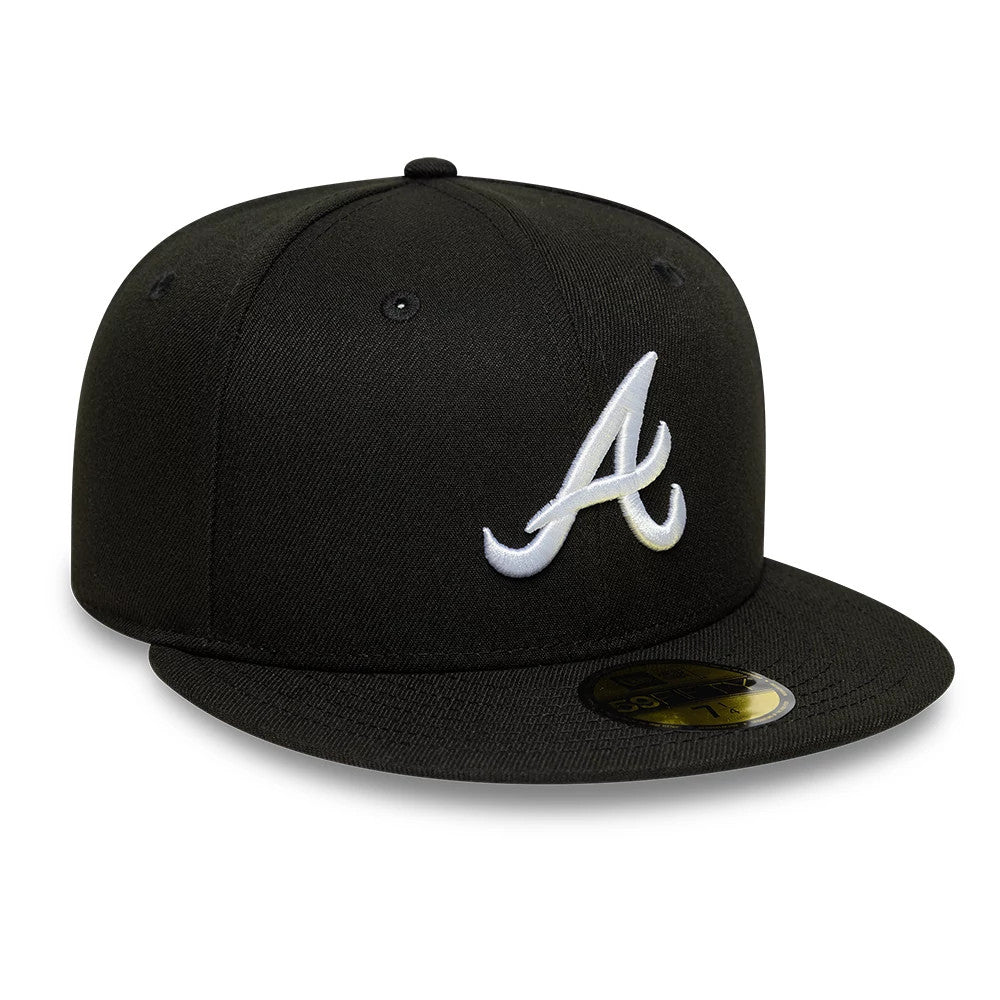 Atlanta Braves MLB Black 59FIFTY Fitted Cap-Benirox